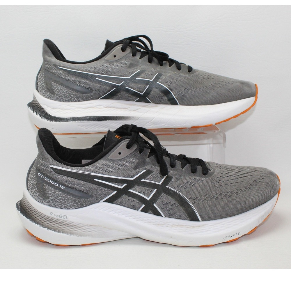 Asics GT-2000 12 Mens Running Shoes Grey Black Orange 1011B683 Size 8.5